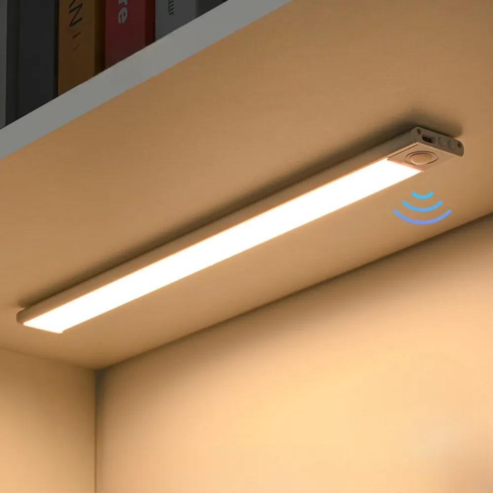 Under cabinet lighting illuminating a modern kitchen space